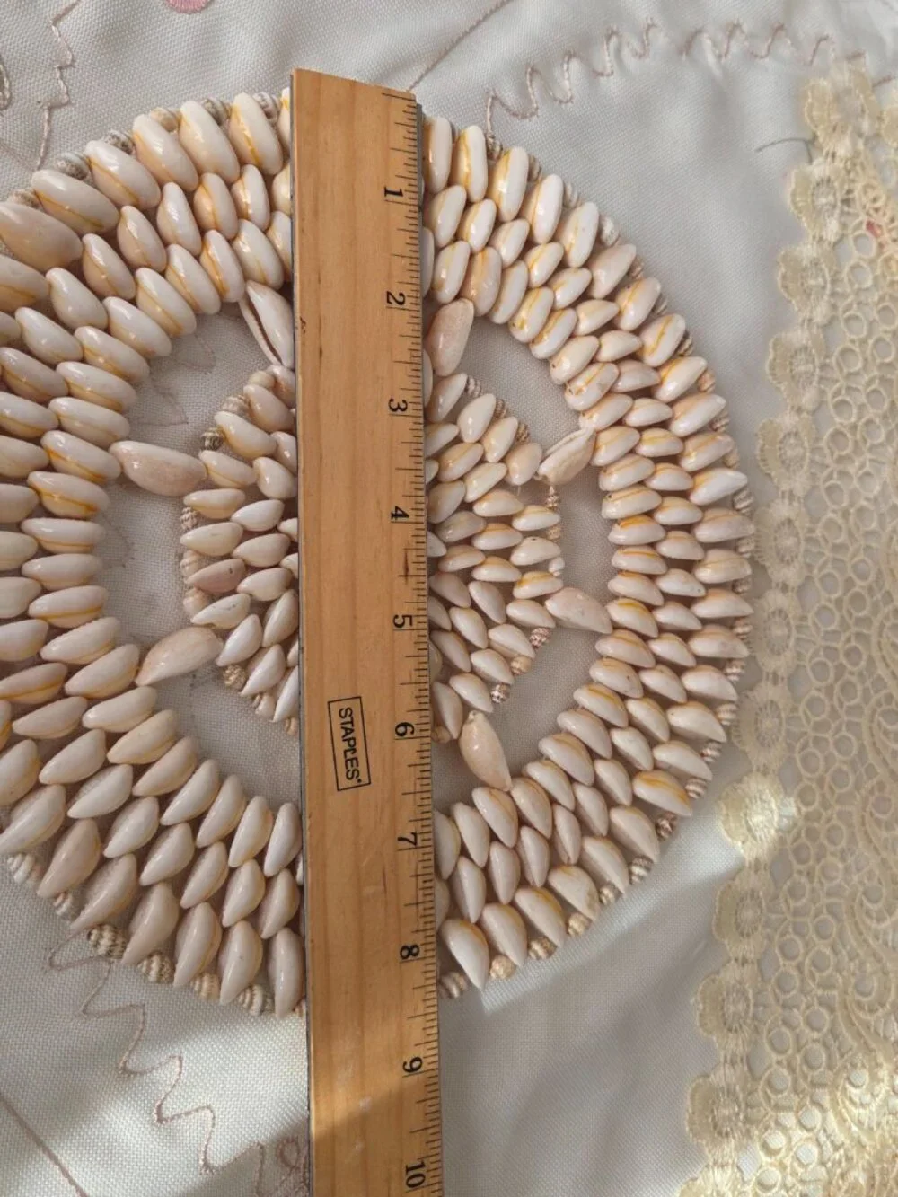 Vintage Cowrie Seashell Trivet